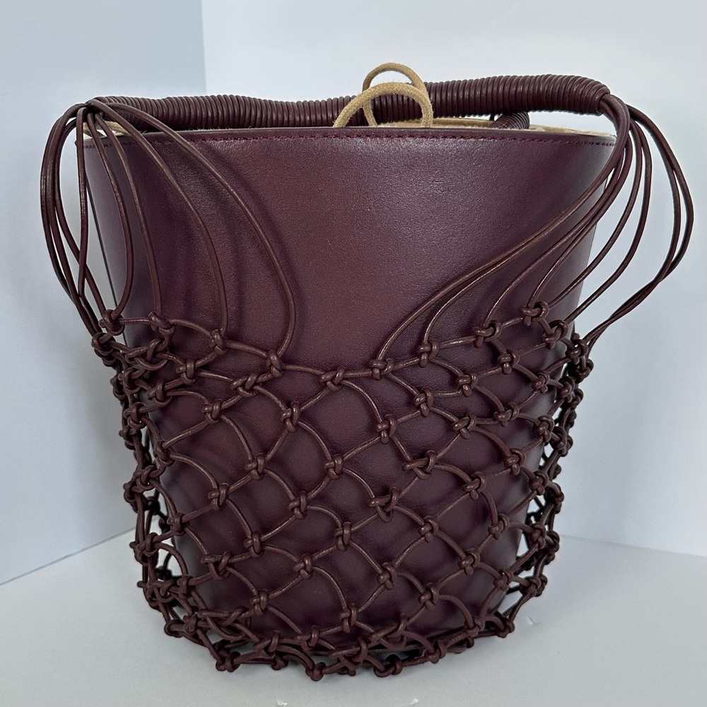 J.Crew Sedona Basket Bag in Leather in Port Wine | NWT - Picture 2 of 16